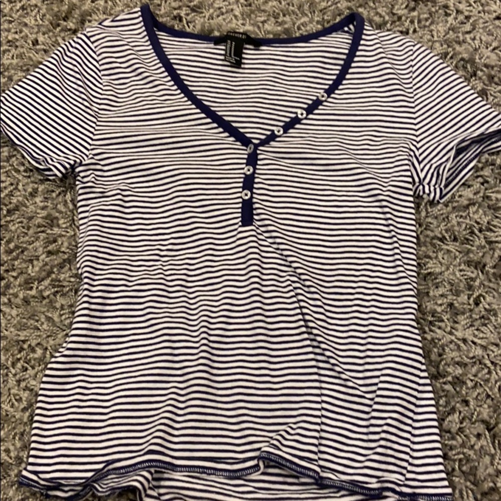 blue striped shirt